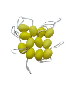 12 oeufs de Pâques jaunes 4 cm