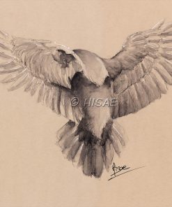 L’envol de la corneille – AFFICHE 20 x 20 cm