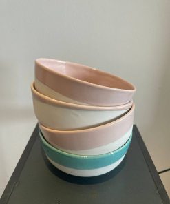 Alternative view of Bol porcelaine blanc et bleu canard