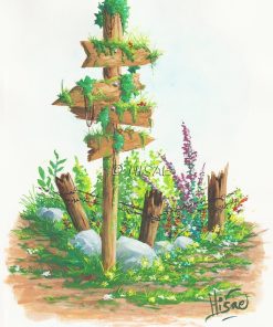 Alternative view of La croisée des chemins – GOUACHE ORIGINALE