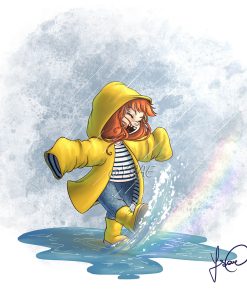 Dans les flaques – CARTE POSTALE